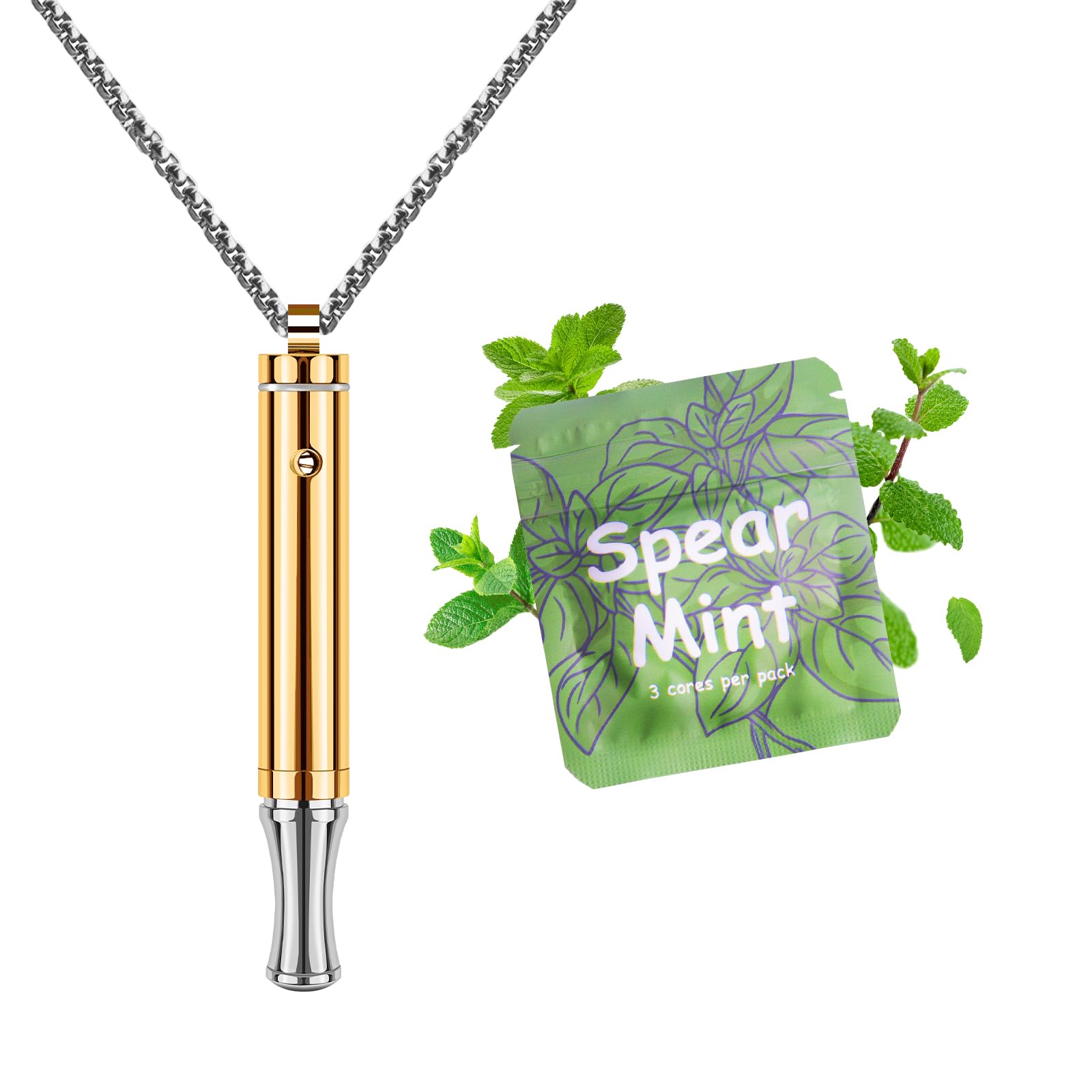 ASTOFLI Quit Smoking Breathing Necklace for Adults - Flavored Stress Breathing Necklace Stop Smoking for Women - Breathlink for Men Meditation Breathe Anxiety Whistle Necklaces inhaler Breathlace