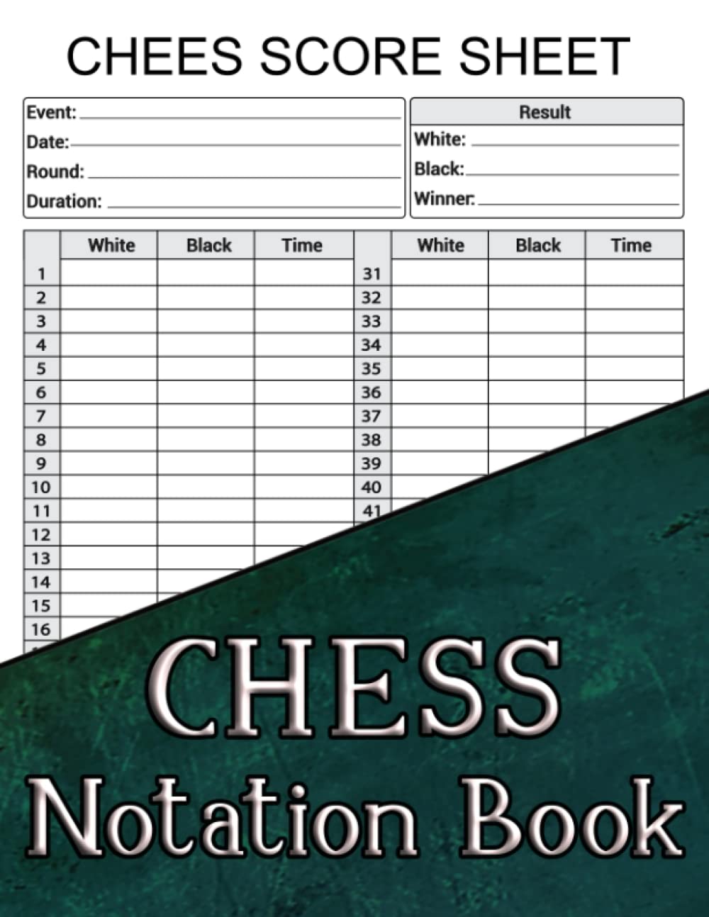 Chess Notation Book: Unique Scorebook With Diagrams and Pages for Annotations