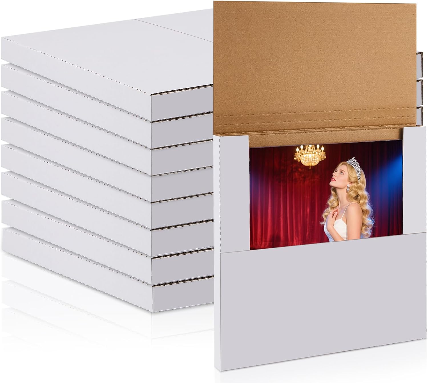 Tatuo 30 Pieces Vinyl Record Mailers 12.5" x 12.5" x 1" Record Mailers Vinyl Lp Shipping Boxes Cardboard Album Boxes for Packaging Moving Storage