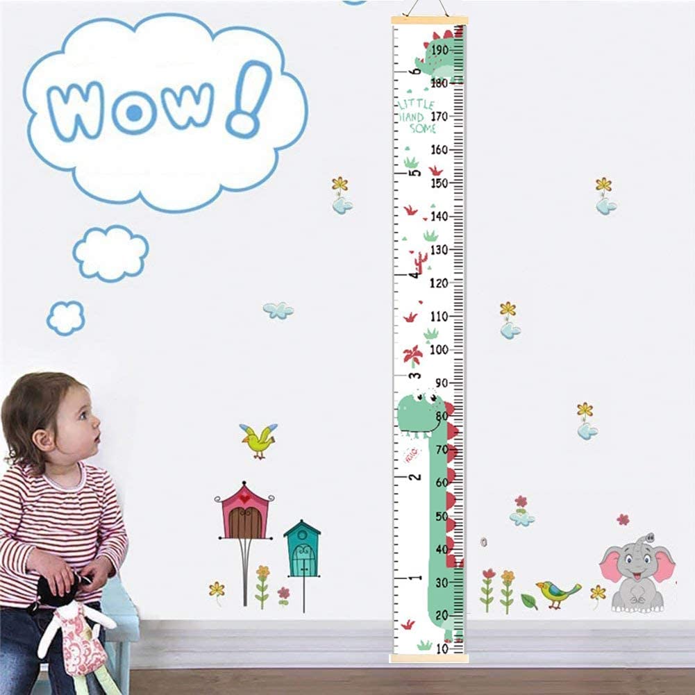 Miarka wzrostu dzieci, Miarka wzrostu do powieszenia na ścianie, Dekoracja ścienna, Miarka wzrostu, Wisząca miarka pomiarowa, Zdejmowana linijka, Dziecięca płócienna miarka wzrostu