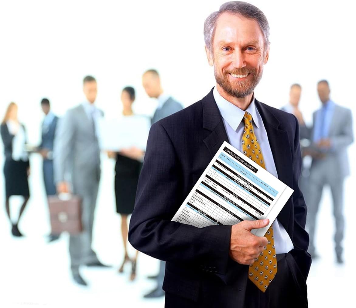 FENTASY Employee Record Folders - Confidential, High-Capacity, and Durable - Preprinted Pack of 25