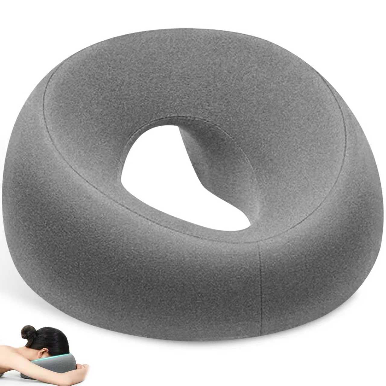 Almohada de Masaje Boca Abajo, Reposacabezas de Masaje para Cama, Cojín Masajeador Facial de Espuma Viscoelástica en Forma de U, Accesorios de Descanso Masaje para Salón de Belleza, Spa, Oficina