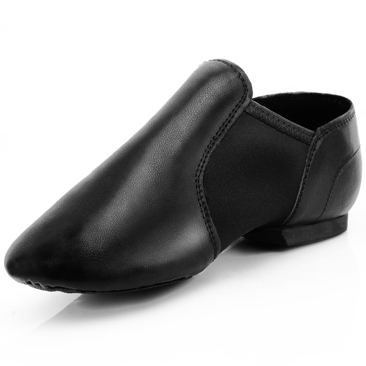 Keemi Black Jazz Shoes for Girls,Leather Dance Shoes for Girls Boys Unisex Kids,Non-Slip Dancing Shoes,
