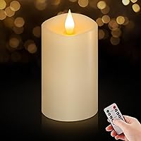 Vista 26 de Juego de 2 velas parpadeantes sin llama de 3 x 3 pulgadas, 2 pilas AA de duración de 600 horas, velas parpadeantes con temporizador, velas sin llama