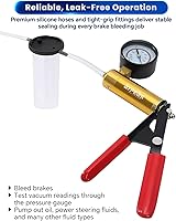 Vista 5 de ATP Kit de prueba de bomba de vacío de mano con cambio de aceite de purga de líquido de frenos 2 en 1