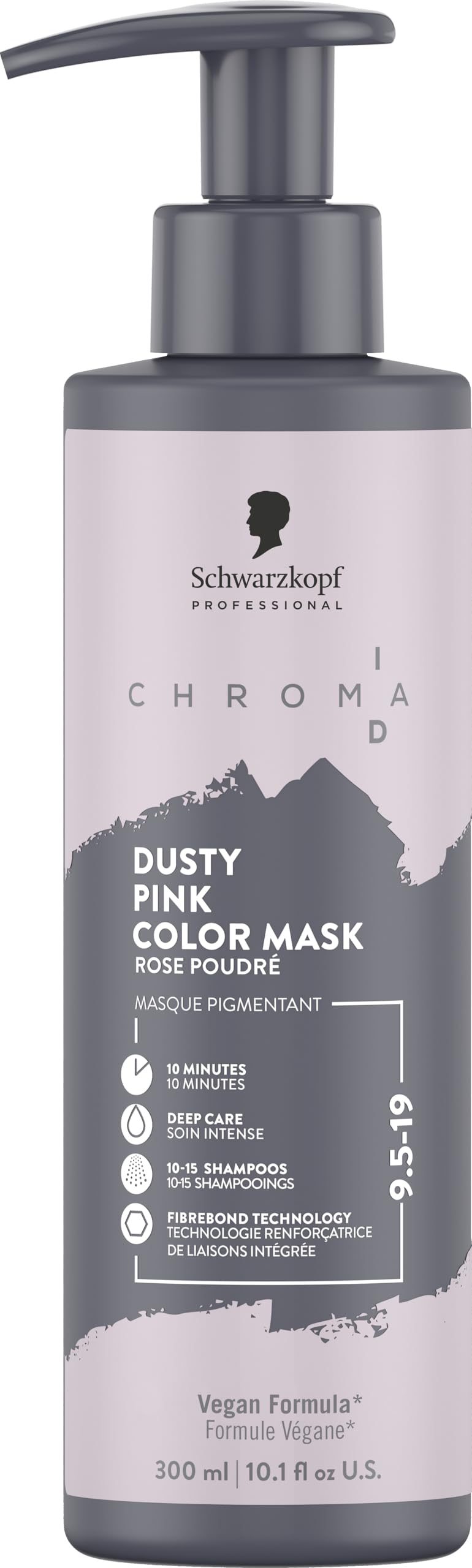 Schwarzkopf Professional CHROMA ID Bonding Color Mask - Maschera Colorata Capelli Semipermanente - 9,5-19 Dusty Pink - 300 ml