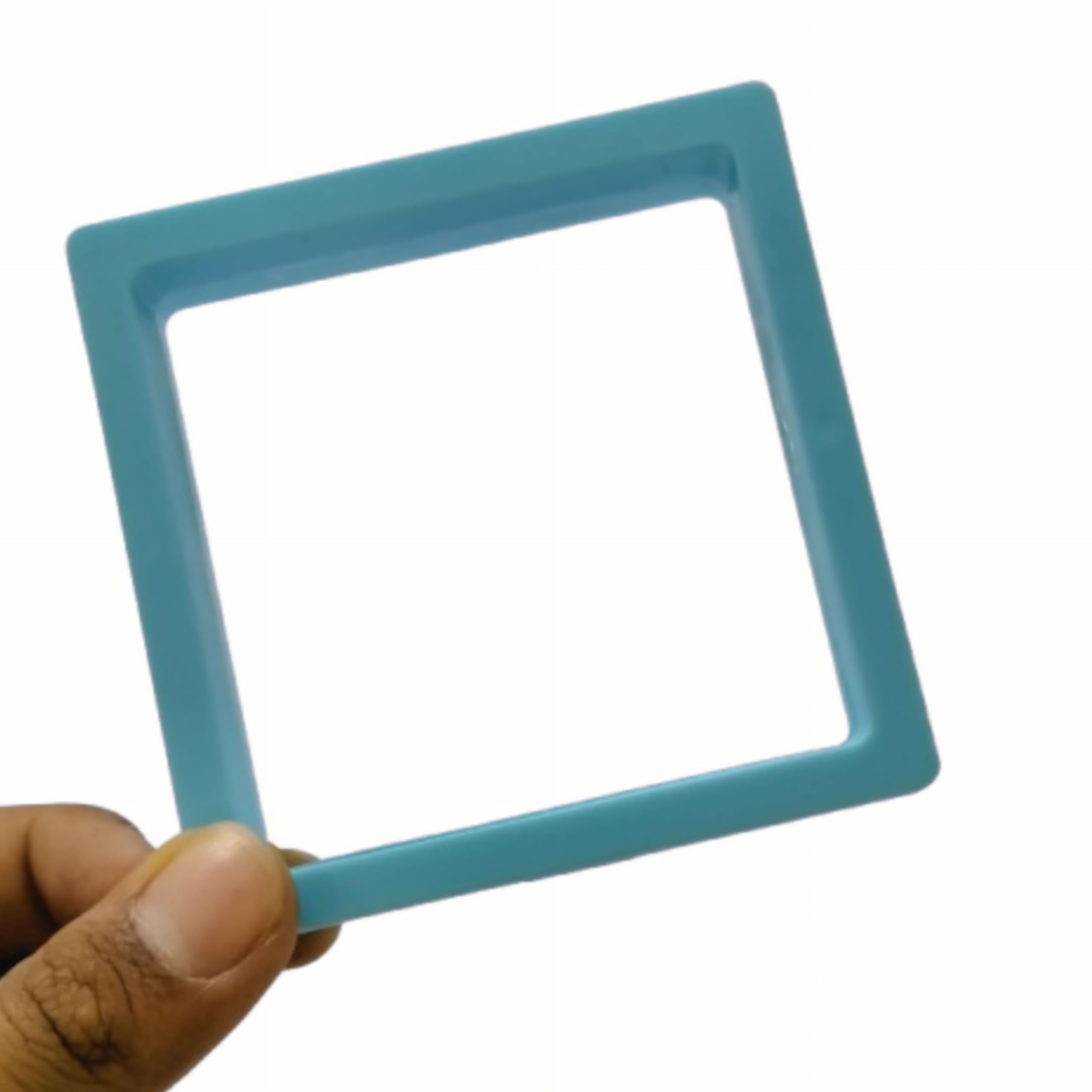 SP UNIQUEHUB Transparent Floating Display Case with Silicone Membrane Pack of 10 Pieces Blue Colour 1