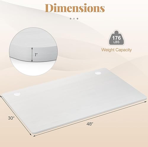 Miniatura 53 de Tangkula Mesa universal de madera, 55 x 28 pulgadas, 1 pieza de escritorio para marco de escritorio estándar y sentado a pie, encimera de oficina