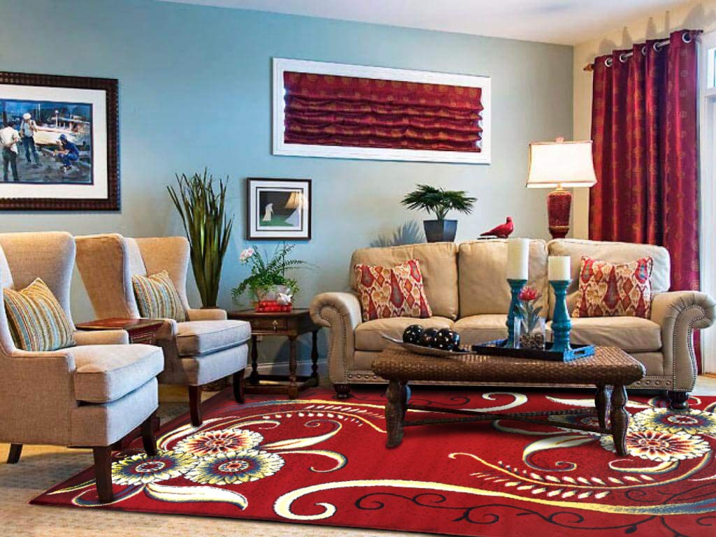 Super Sabah Collection Carpet Classic Tradition Area Rug 060 CM X 110 CM Red