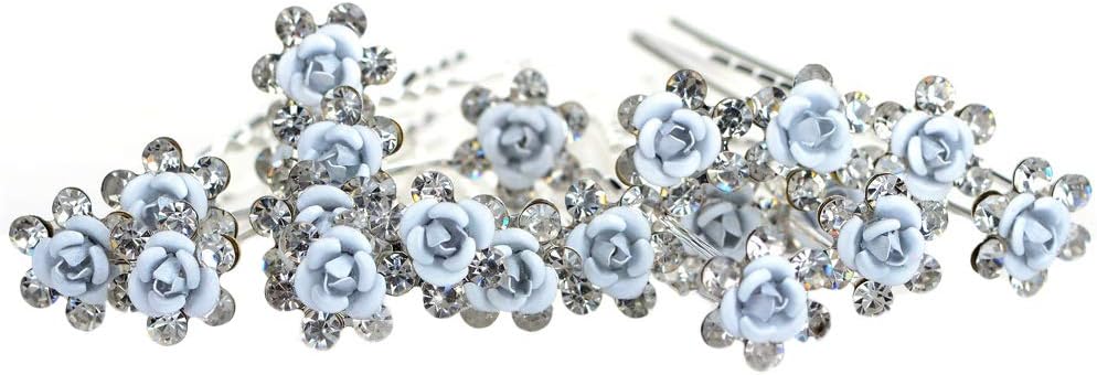 1pc Rose Flower Hairpin For Women Brooch Hair Clip Wedding Headdress Headwear La - Foto 2