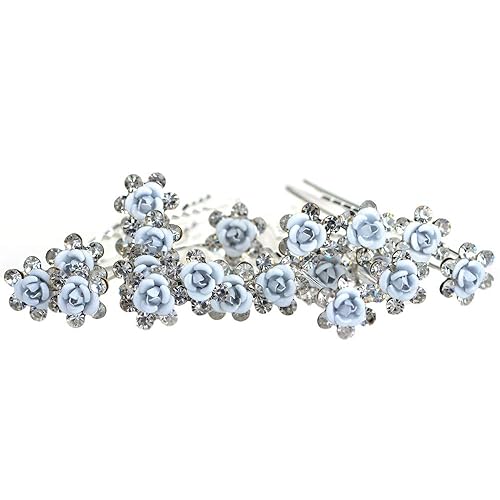 Vpang 20 horquillas para el cabello de cristal con diamantes de imitación para boda, accesorios decorativos para el cabello para mujer, accesorios