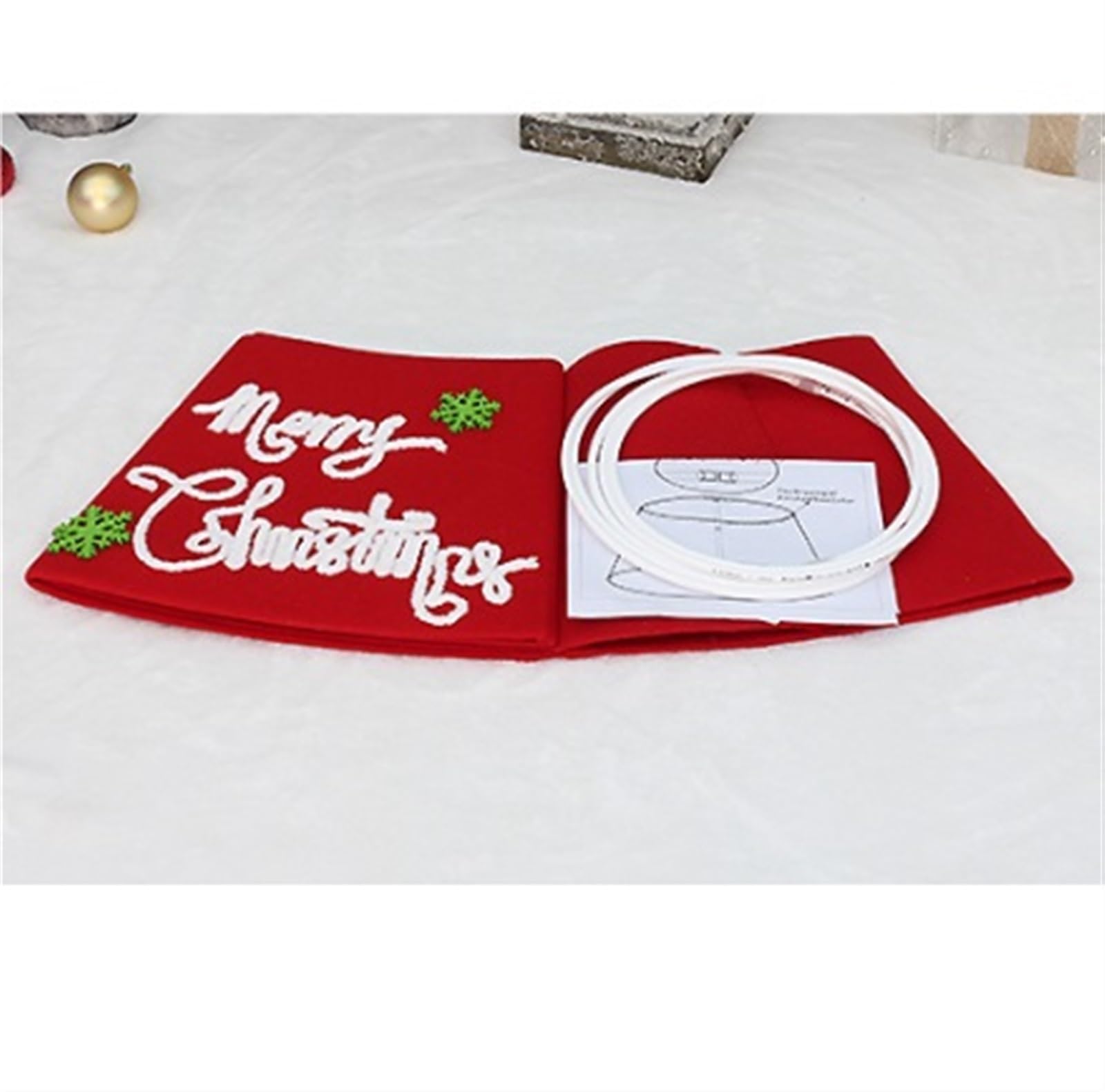 Cubierta Collar Navidad Collar De Árbol Navidad Anillo Terciopelo Rojo Falda Plegable For Falda(42x56x24cm)