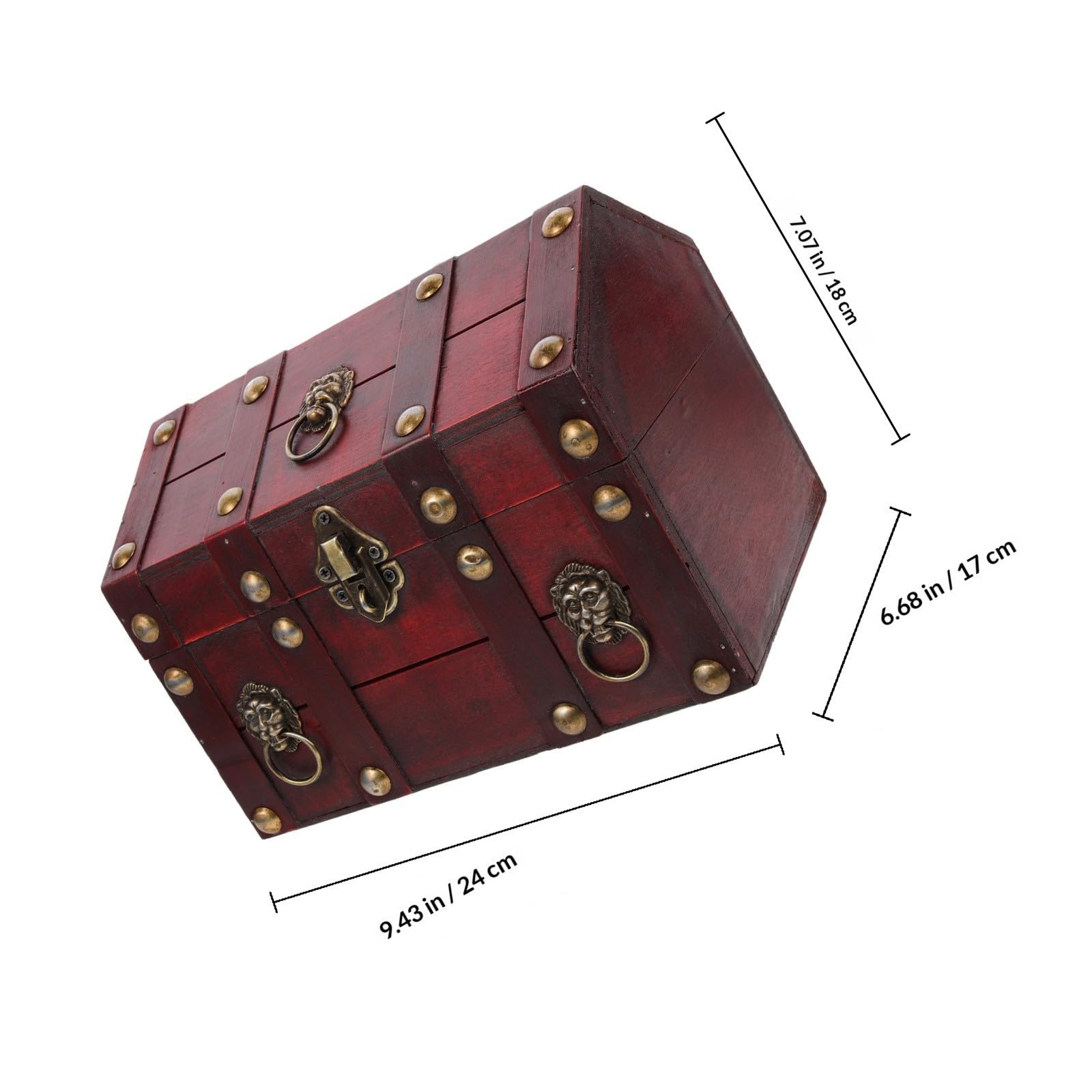 Vintage Sichere und Leichte Holztruhe Schmuckaufbewahrungsbox mit Deckel als Schatzkiste und Desktop Dekoration