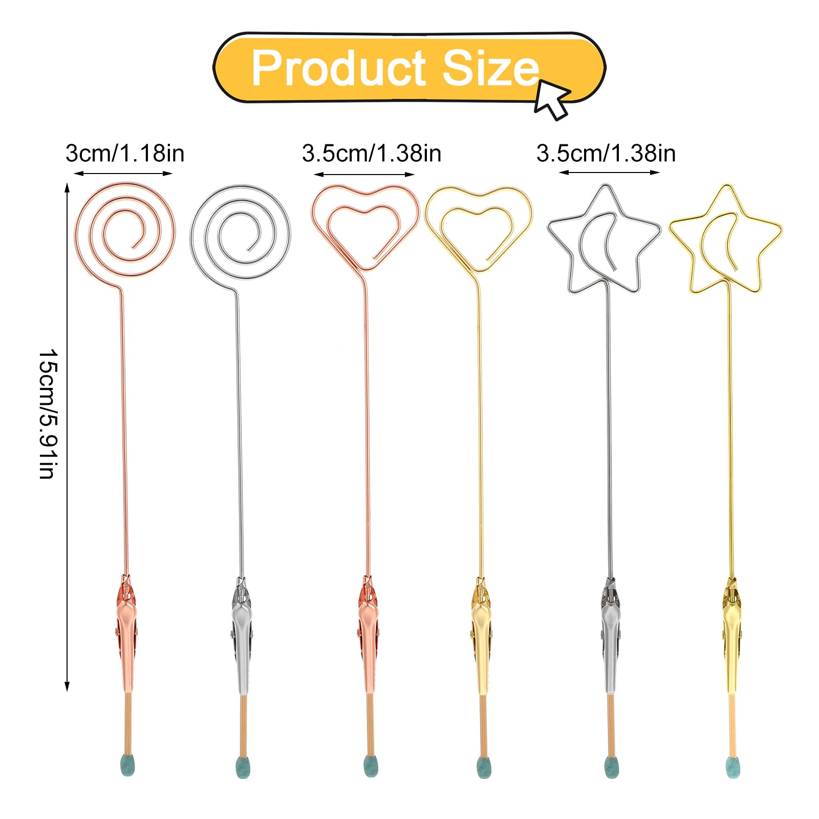 6Pcs Metal Matchstick Extenders Multi-Functional Alligator Clips for Crafts Picture Card Holders for Tables Bracelet Tool Jewelry Helpers