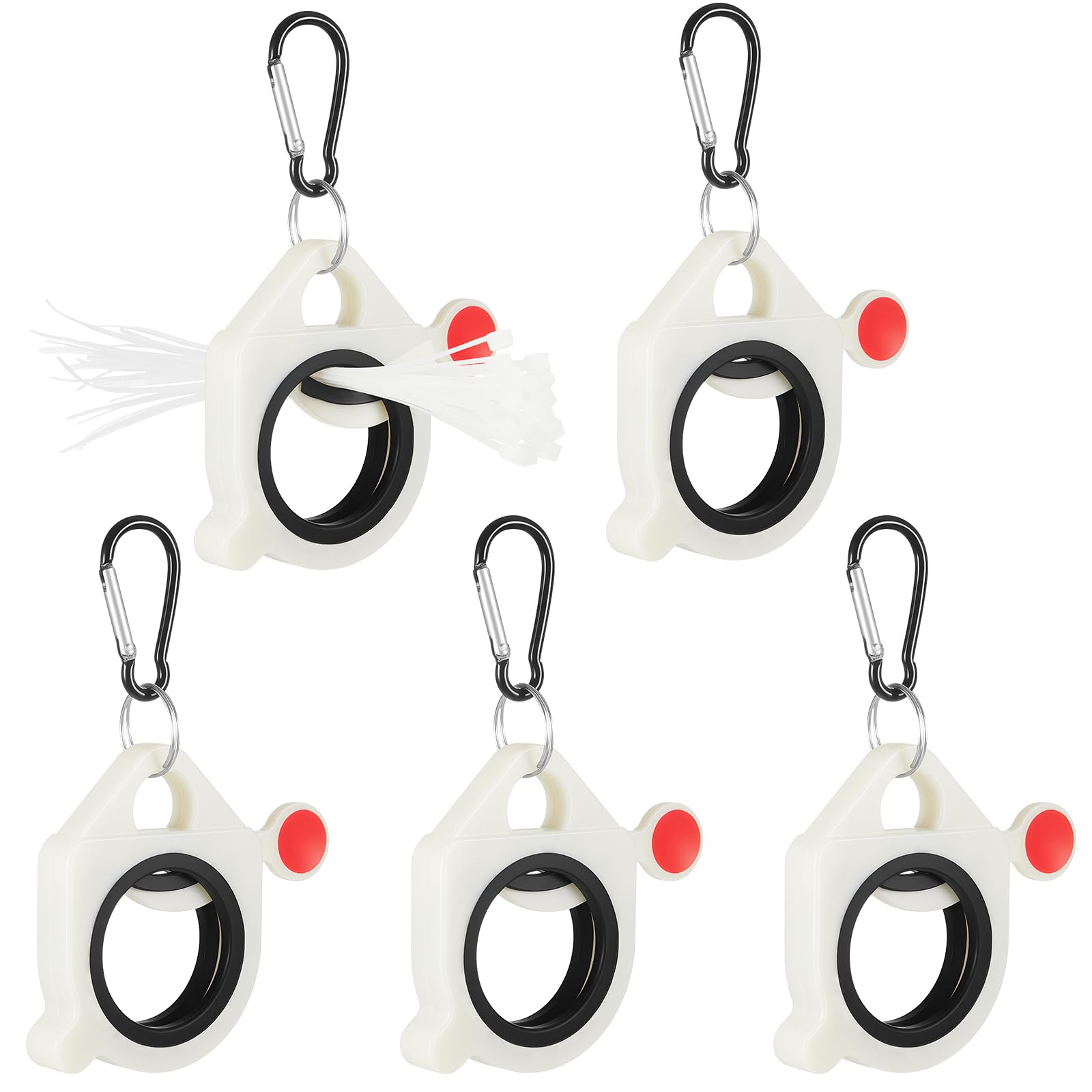 Geelin 5 Pcs Zip Tie Holder Light Plastic Cable Tie Organizer for Efficient Management Reusable Tool for Easy Organization (White)