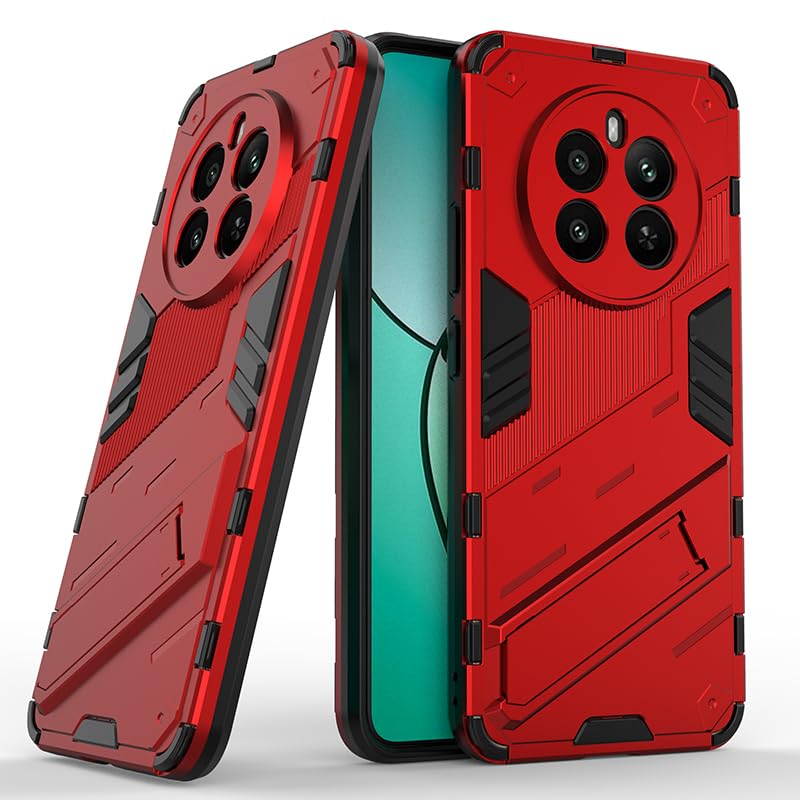 WOKEZ Stöd Fodral Realme 12 Plus 5G - Hårt & Stötsäkert - Röd
