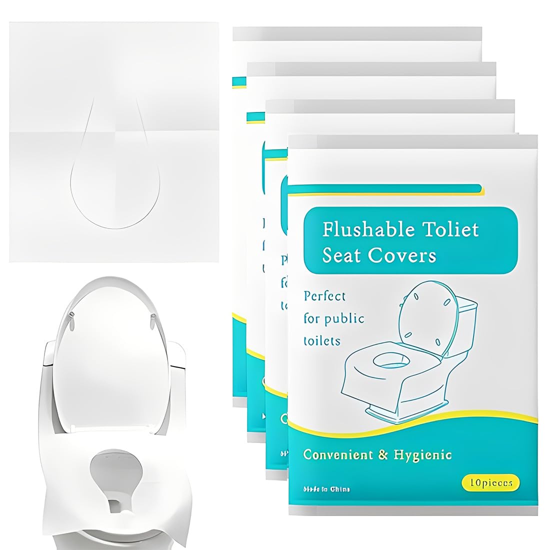 Copri Water WC USA e Getta Salviette Igieniche Monouso Solubili in Acqua 40 Pezzi