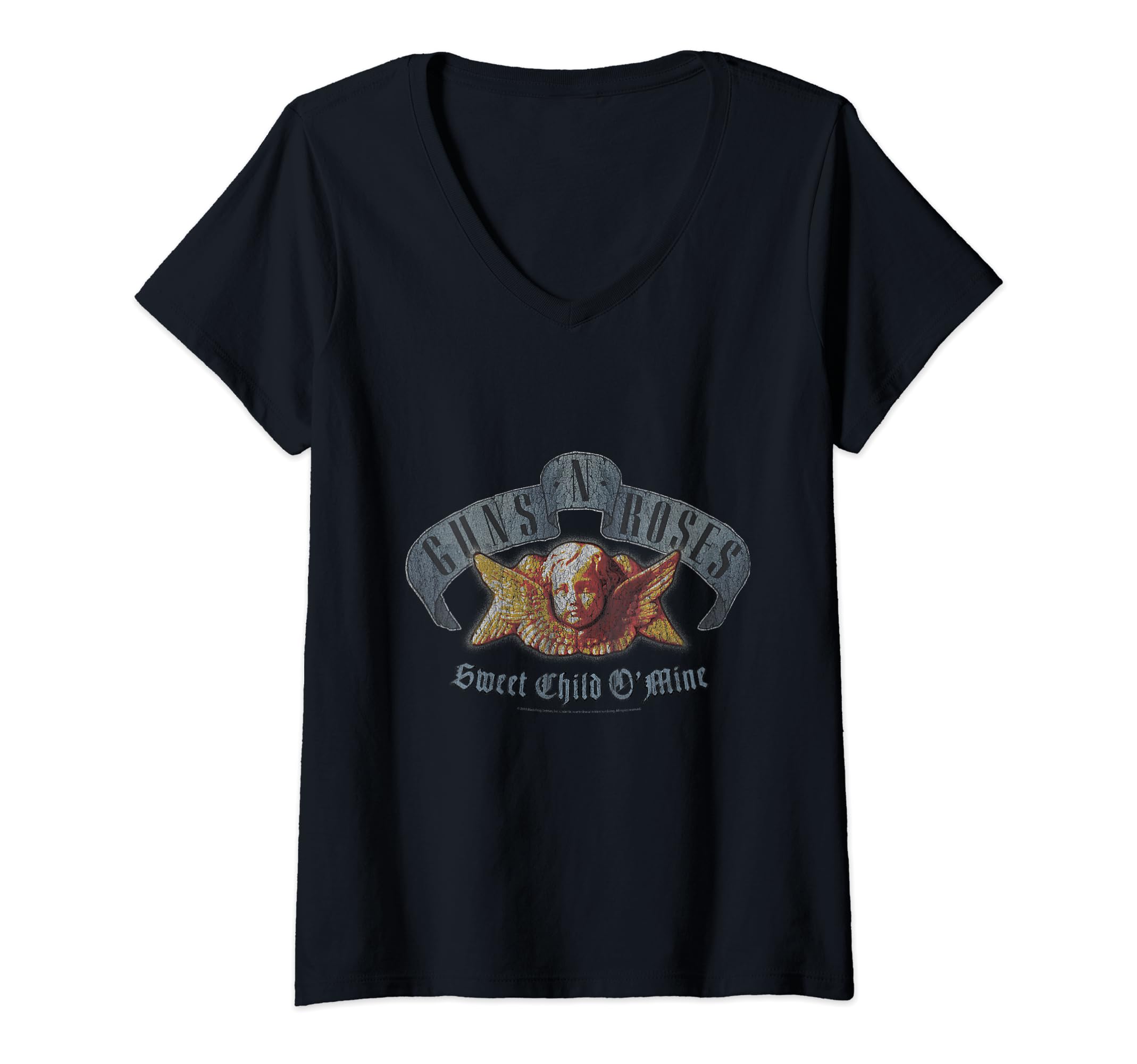 Guns N' RosesWomens Guns N' Roses Official Sweet Child O' Mine V-Neck T-Shirt