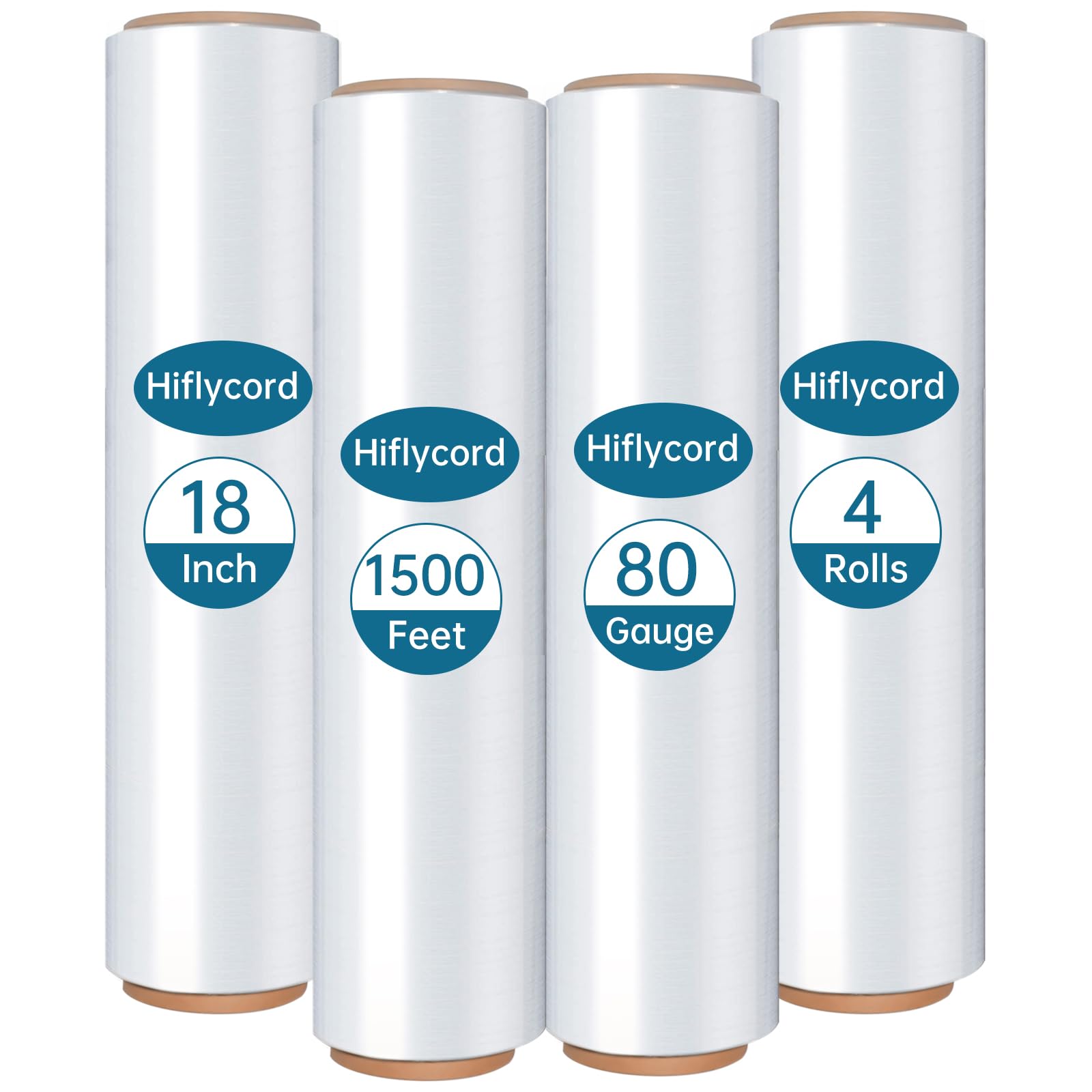 Stretch/Shrink Wrap Roll 18 Inch 1500ft,Heavy Duty 800% Stretch,Clear 80 Gauge Industrial Strength Stretch Film,Plastic Wrap for Pallet Wrap for