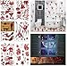 Produktbild COOLON 6 Blätter Halloween Sticker Aufkleber -Halloween Schaurig Blutige Sticker Handabdrücken Realistischer Blut Fingerabdrücke Blutflecken Fenster Sticker für Halloween Party Dekorationen