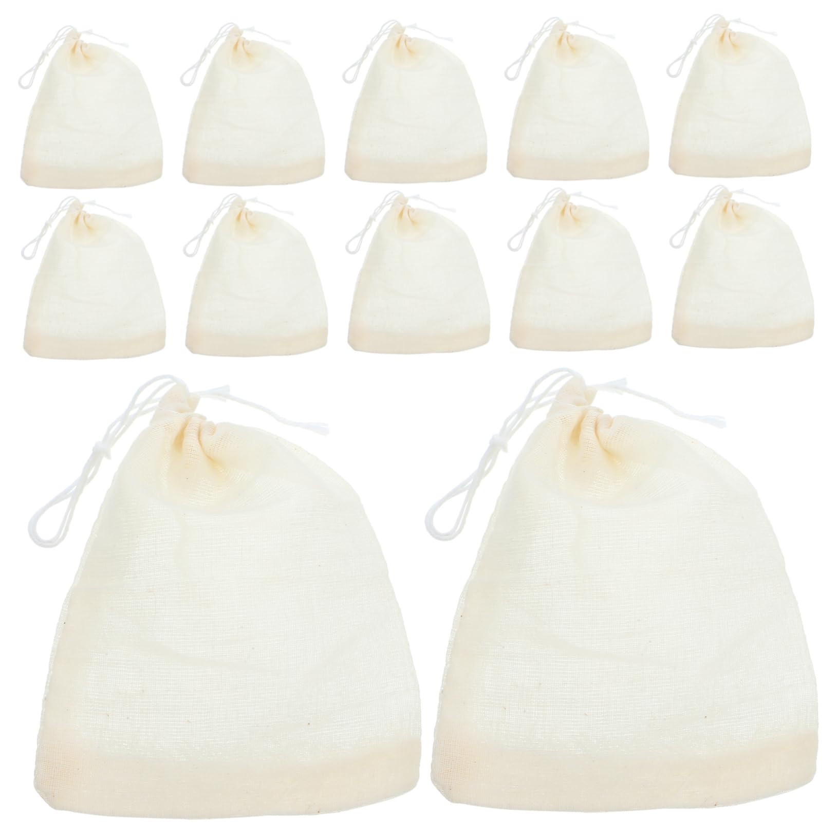 OUNONA 250pièces à Bijoux Coton Avec Cordon De Serrage Pochettes Réutilisables Pour Mariages Anniversaires Et Stockage Accessoires Couleur Naturelle