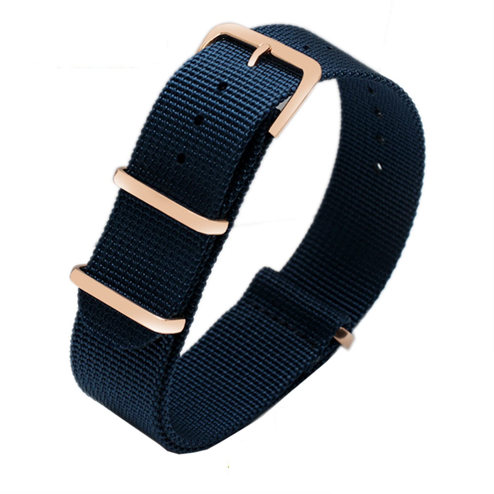 Buntes Nylon-Armband mit roségoldenen Ringen, Nato-Nylonbänder, Perlon-Uhrenarmband, modisches Armband für Männer und Frauen