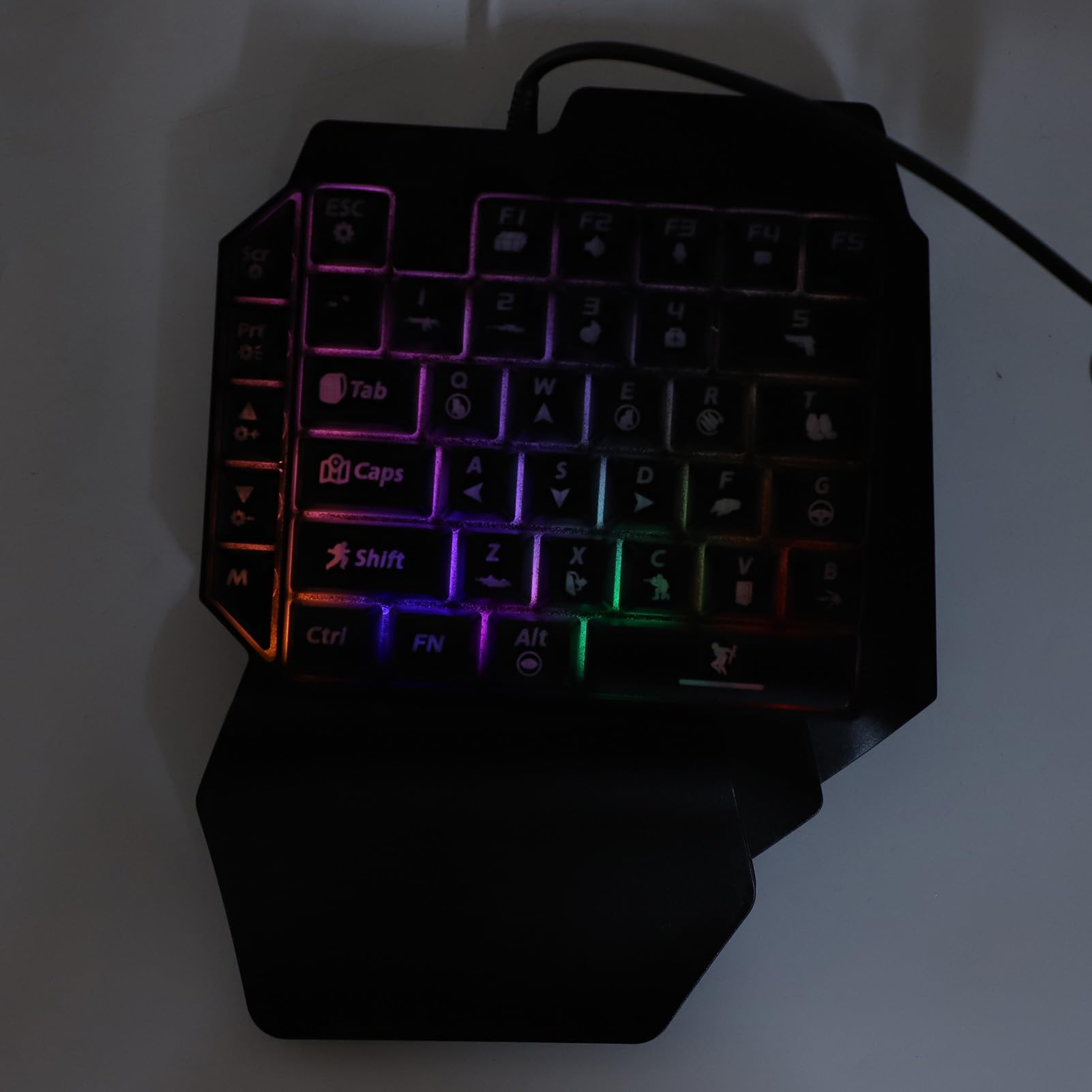 Xiuganpo Konwerter Combo Klawiatury i Myszy do Gier RGB jedną ręką Szybkie ładowanie Telefonu do Gier z Systemem Tworzywo ABS