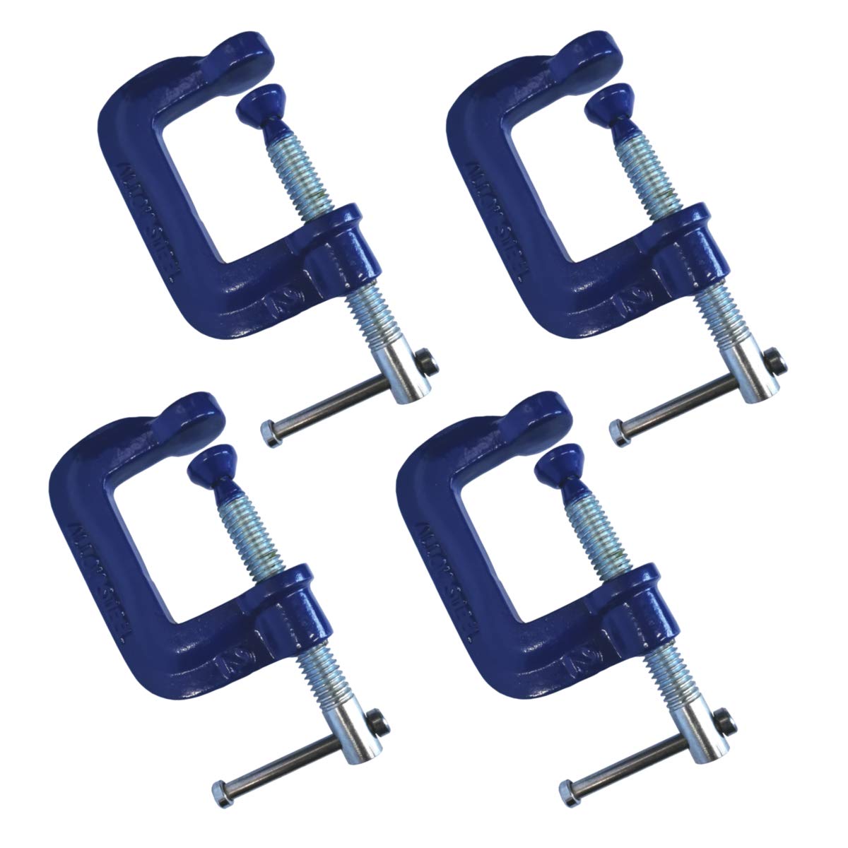 Tz Silver 4Pc G Clamp Set 50Mm (2") Small Heavy Duty Screw C Clamps For Wood & Metal Work