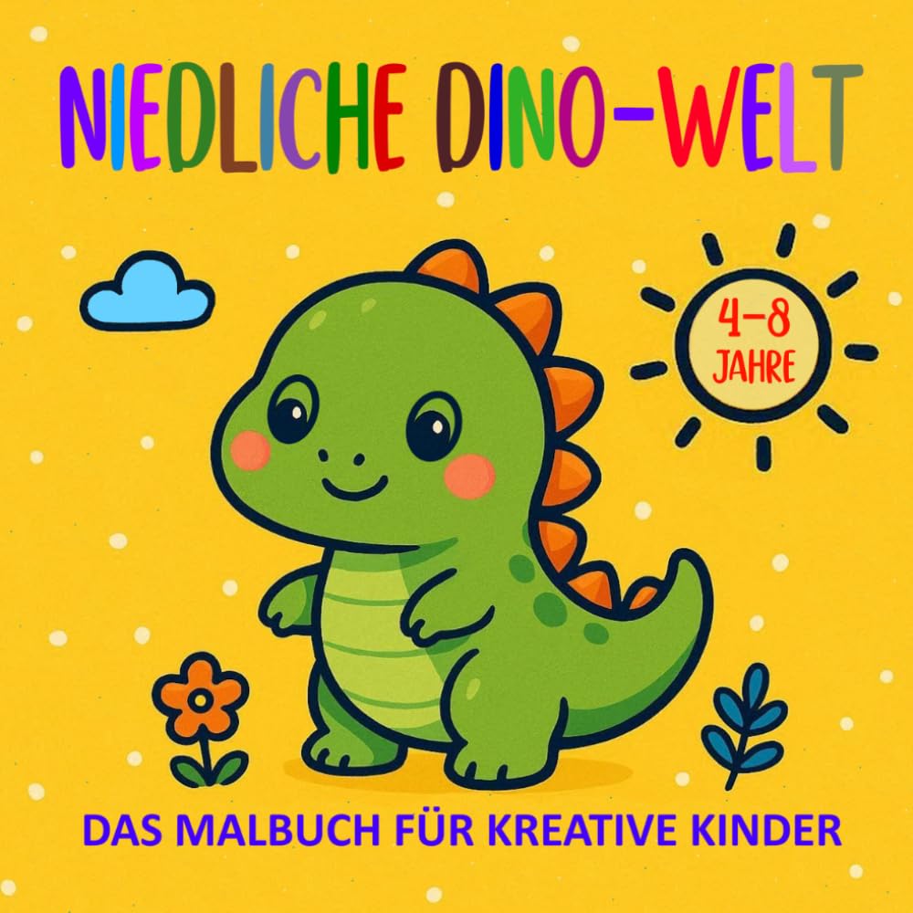 Niedliche Dino-Welt – Das Malbuch für kreative Kinder (4–8 Jahre): 40 niedliche Ausmalbilder | Für Jungen & Mädchen von 4–8 Jahren | Einfach & ... zur Förderung von Kreativität & Feinmotorik