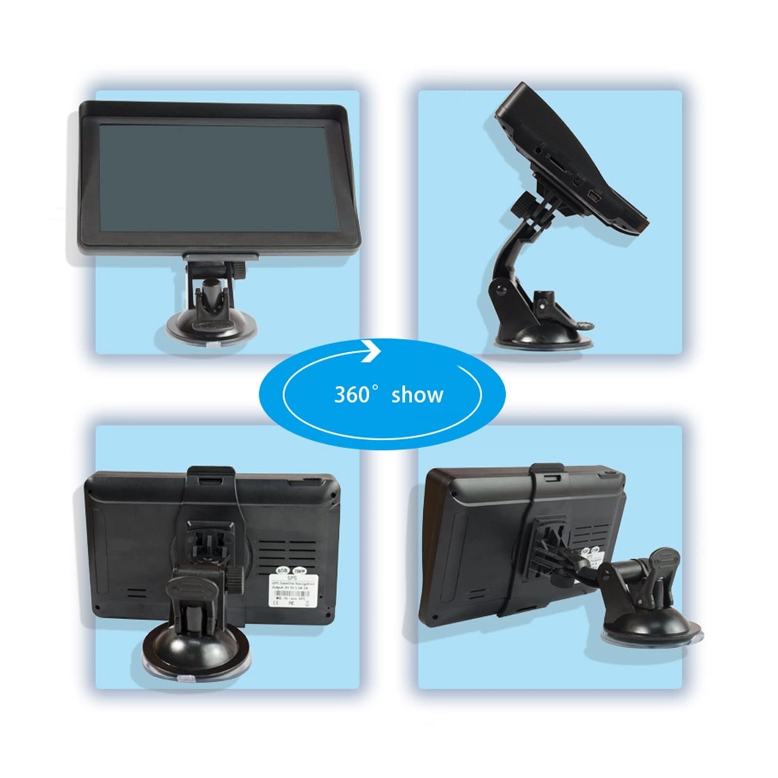 Navigazione GPS per camion, camper, auto 7 "pollici 8g o 1 6 GB +RAM512MB Macchina GPS Navigazione Av-in Bluetooth Wifi fm Pacchetto trasmettitore Facile da usare (Size : 8Gandroid)