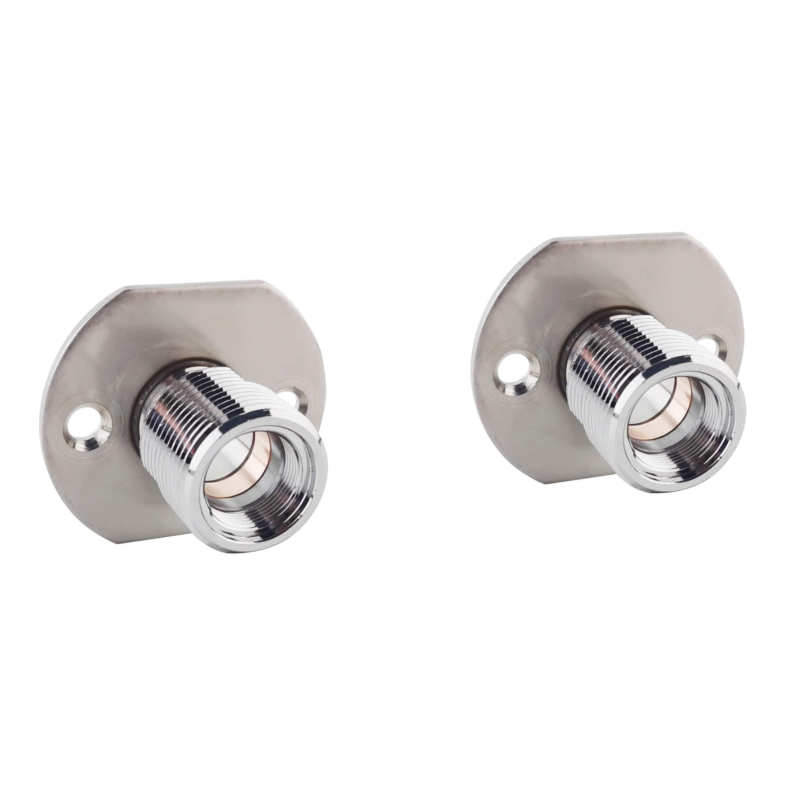 Balterley Silver Brackets For Thermostatic Shower Mixer Bar Valve, Fast Fit Exposed Shower Bracket For Thermostatic Valve, Wall Mounted Pair Of Bar Fixing Kit - 50 X 50 X 48Mm (Brushed Brass)