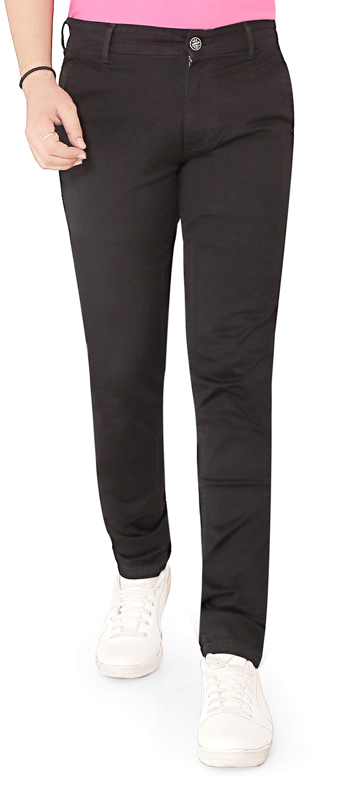 BasilioSilky Stretchable Denim Material Regular fit Mid Rise Cross Pockets in Front Length Jeans Pant for Men