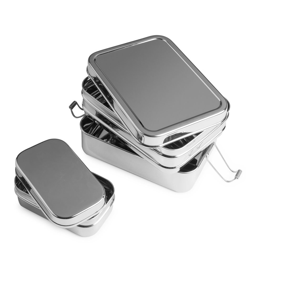 Lunchbox 3in1 BIG - Große Three-in-one Brotdose aus Edelstahl - 100% BPA frei, fest verschliessbar