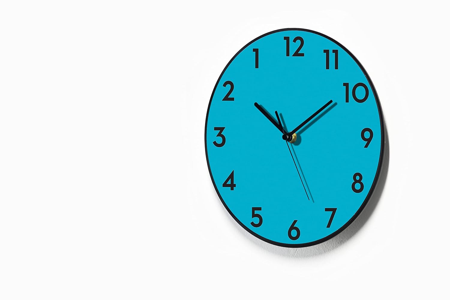 Reverse Wall Clock Round Blue Funny Clock Backwards running Time