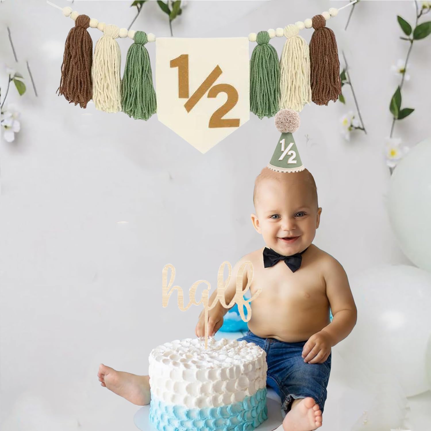 1pc 1st Compleanno Marghera Seggiolone Banner Fatto A Mano Perline Di Legno Nappa Ghirlanda Decorazione Primo Compleanno Festa Fotografia Prop