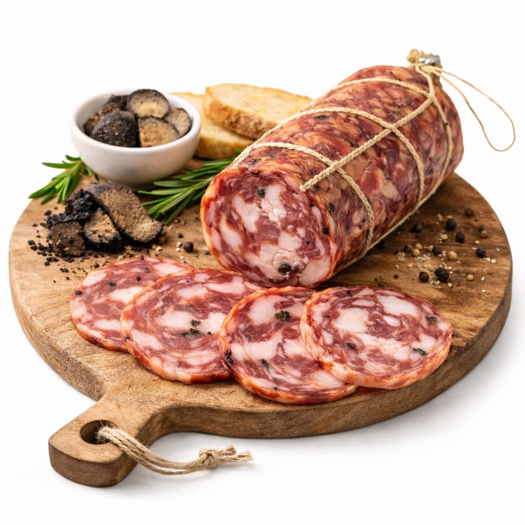 Machegusto! - Salami à la Truffe 300g – Charcuterie de Porc Italienne | Saveur Raffinée et Aromatique | Idéal pour Apéritifs et Plateaux Gourmets