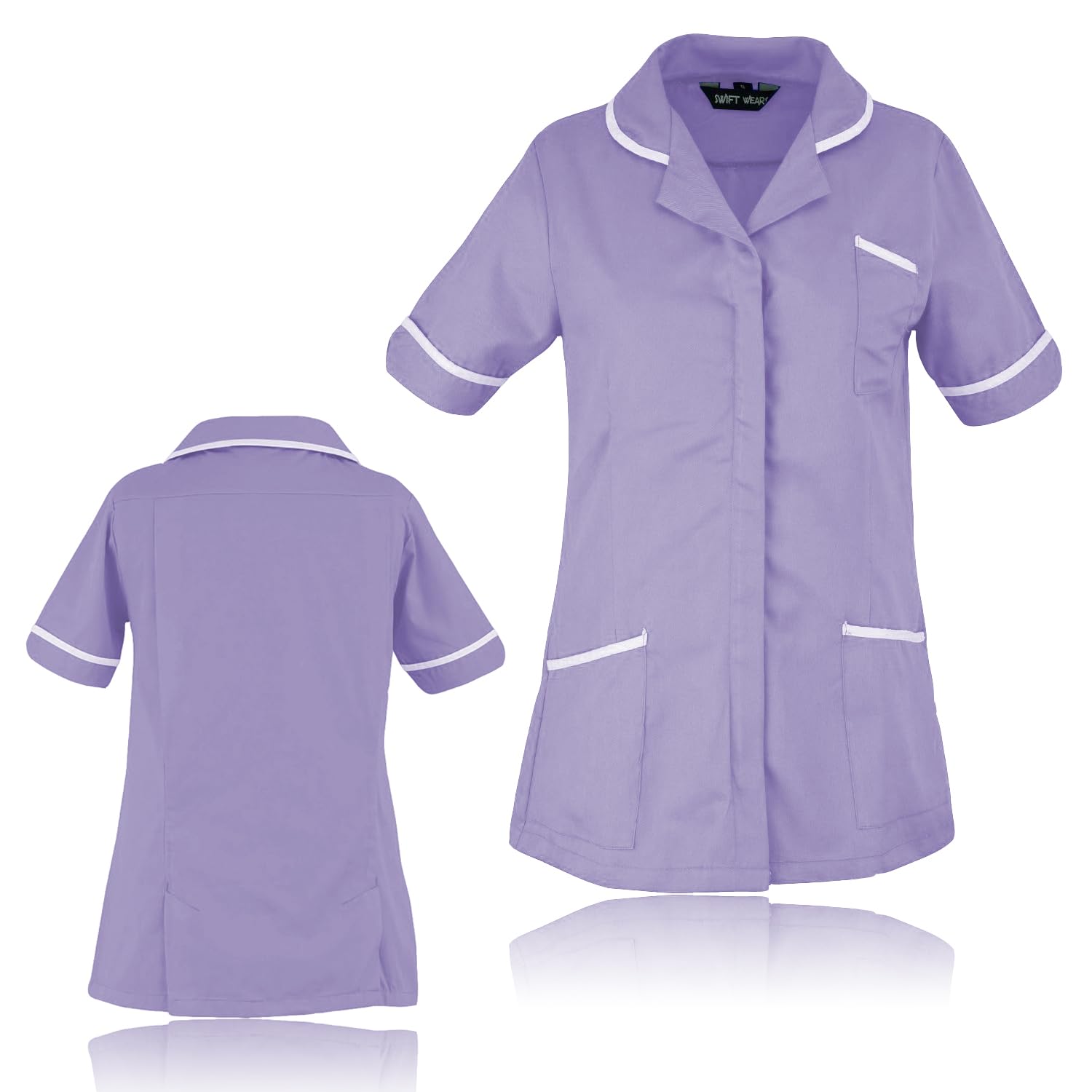 Swift Wear Nurse Uniform Tunic Dentist Therapist Maid Nursing Healthcare Hospitality Carers New (UK, Numeric, 16, Regular, Regular, Lilac)