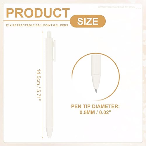 Miniatura 2 de PATIKIL Paquete de 12 bolígrafos de gel retráctiles, punta fina de 0.020 in, tinta negra, color retro, escritura suave, lindos bolígrafos para
