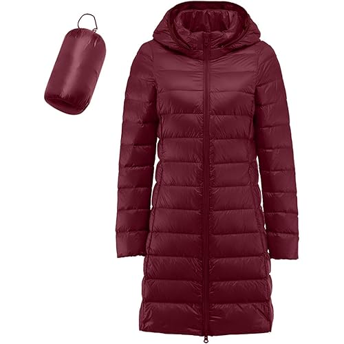 Winter Hiking Puffer Coats Mid Length Down Jacket Winter Coats￼ Warm Sherpa Thermal Winter Coats with Pocket