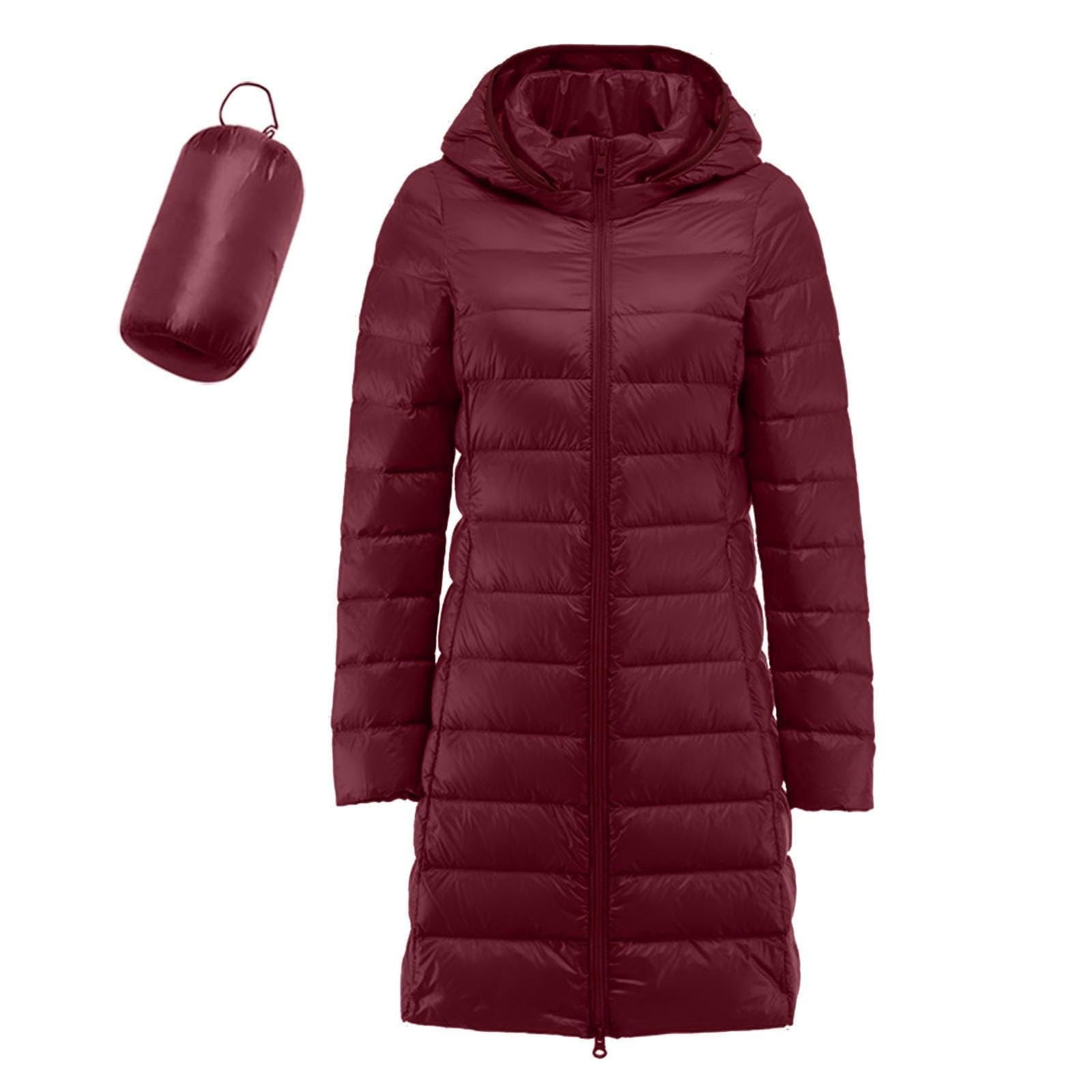 Cocila Womens Slim Fit Zipper Mid Length Down Jacket Cabans S pour Femmes Blouson Femme Veste Femme Mi Saison Chic en Jean Vestes De RandonnéE Homme Grande Taille Fourrure Noir Doudoune