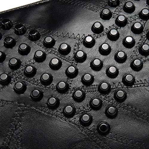 Women Clutch Bag Gothic Punk PU Leather Studded Crossbody Bag Rivet Wristlet Handbag Envelope Clutches For Women Lady - Image 3