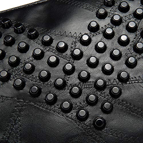Image of Women Clutch Bag Gothic Punk PU Leather Studded Crossbody Bag Rivet Wristlet Handbag Envelope Clutches For Women Lady