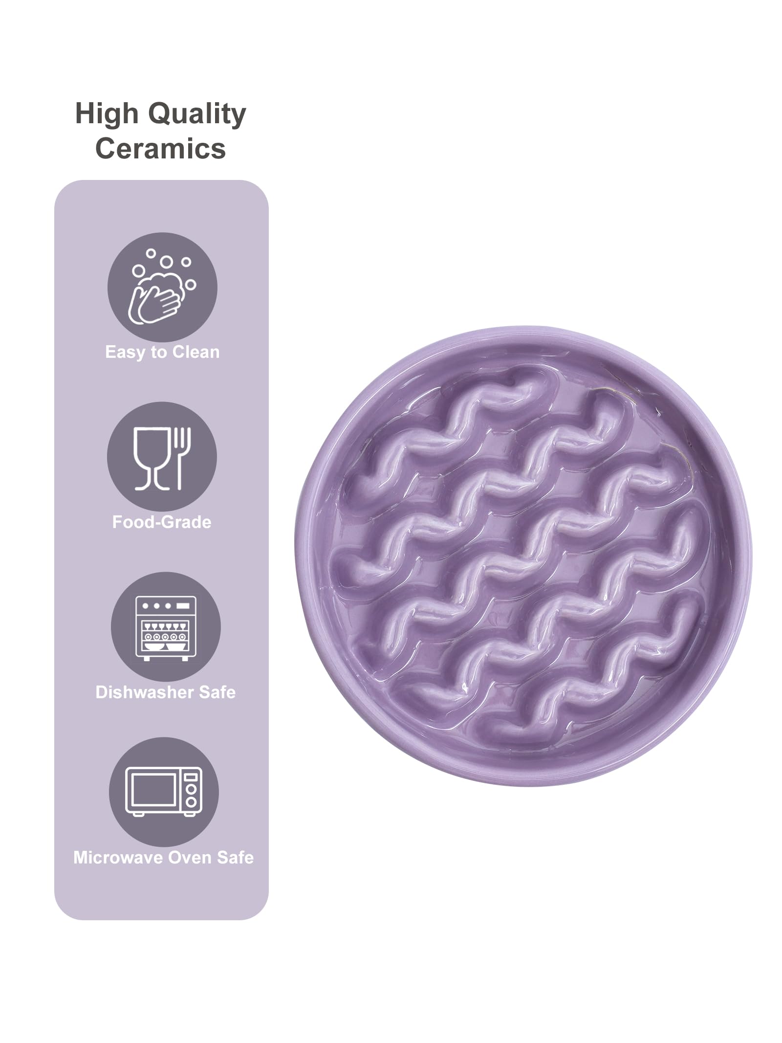 Futternapf für langsames Fressen, Keramik, Größe M, Violett