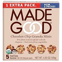 Vista 1 de MadeGood - Minis de granola con chispas de chocolate orgánico, sin nueces, 4.25 onzas (paquete de 6)