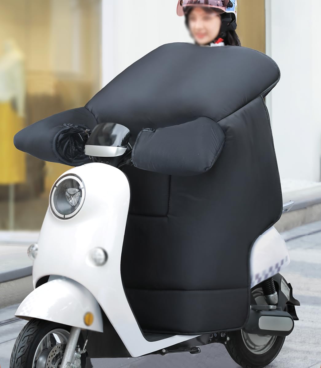 Housse de Jambe de Moto Chaude. Coupe-Vent et Pare-Brise de Moto, Housse de Protection Contre la Pluie d'hiver pour Moto épaisse et élargie (Gris)