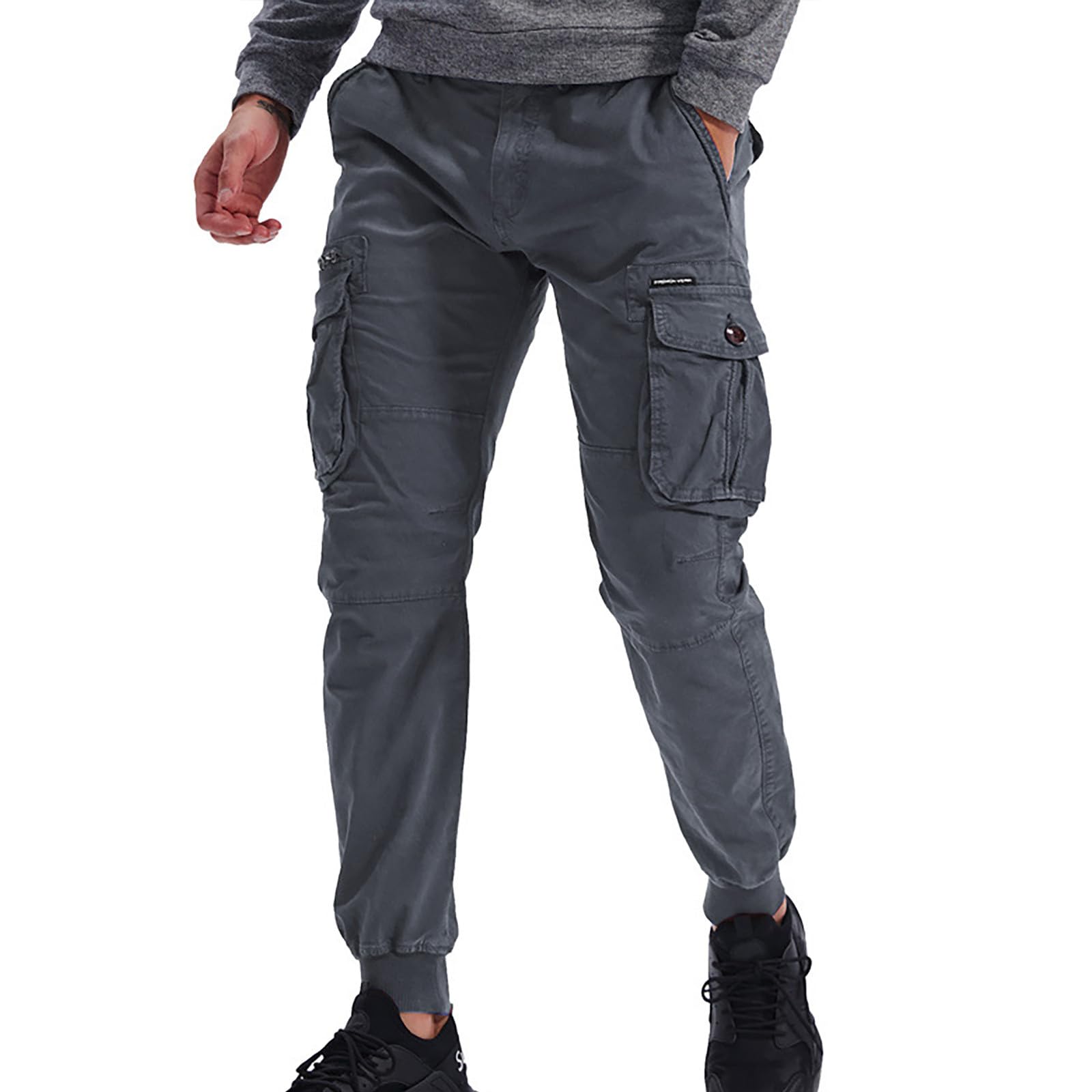 Mens Cargo Pants Outdoor Utility Work Tactical Hiking Pants Gym Camping Tapered Resistant Travel Fishing Outfits