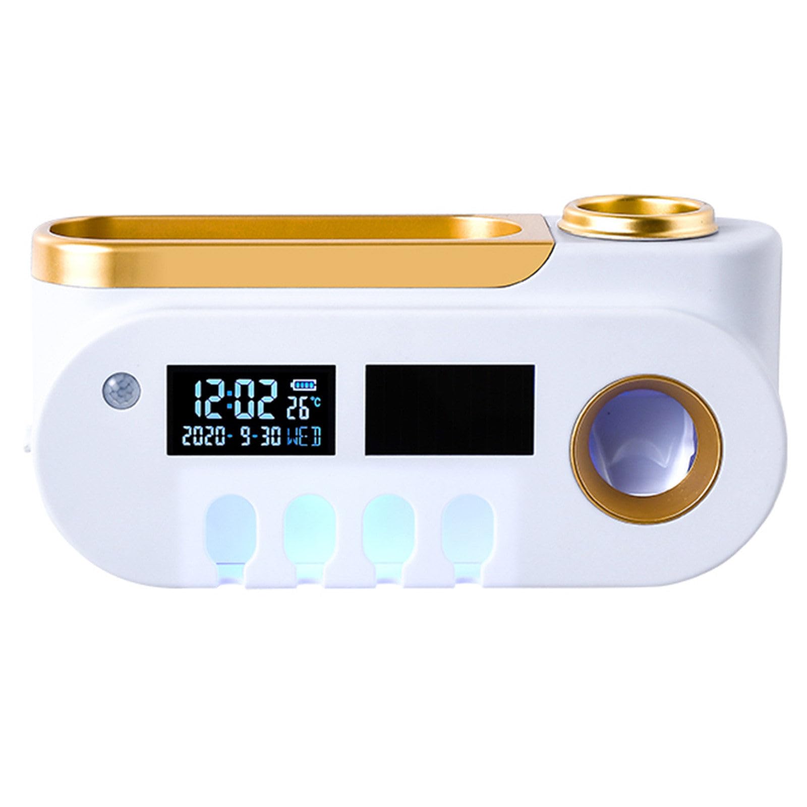 Smart Toothbrush Storage Rack Dispenser automatico di dentifricio in bagno,Gold