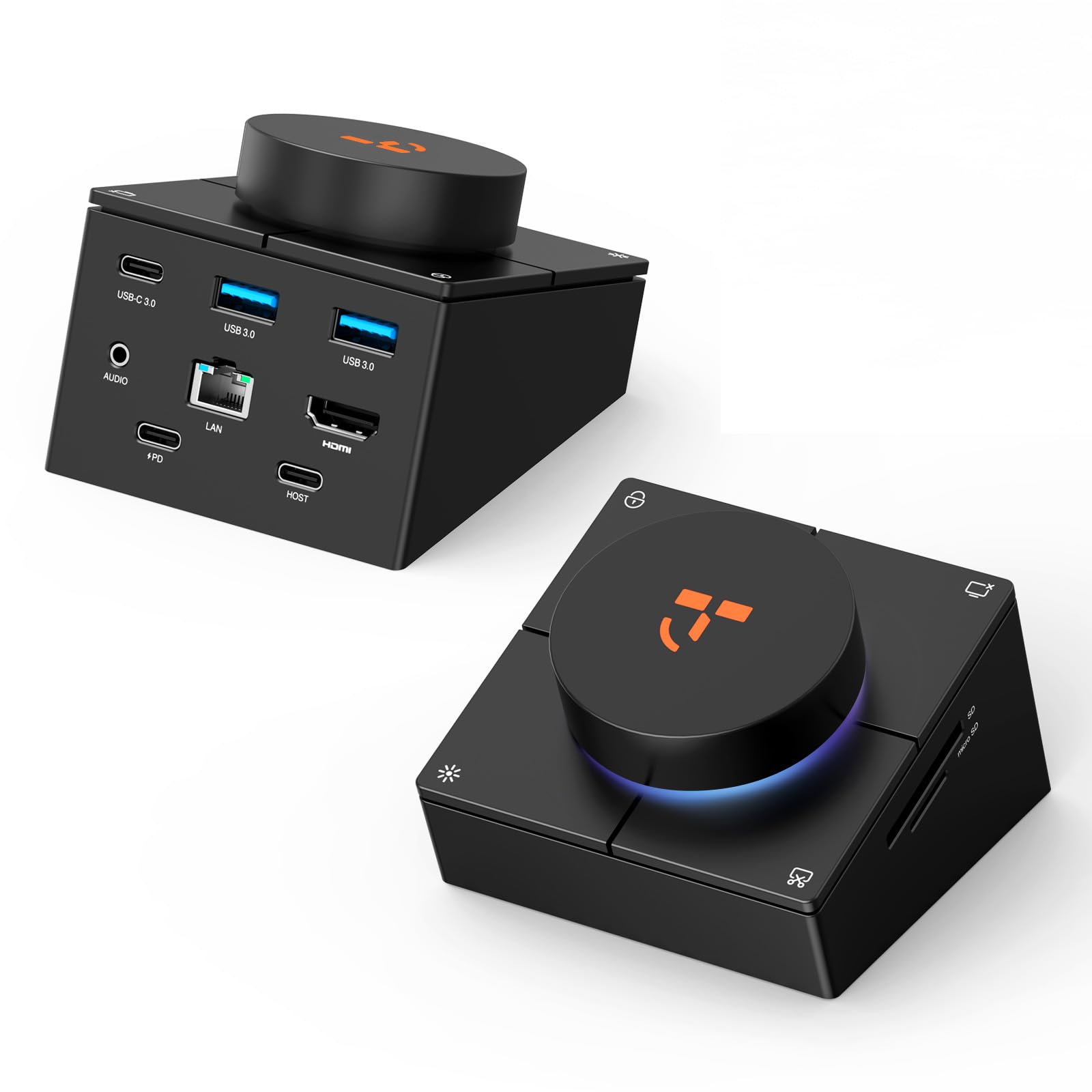TobenONE Hub USB C 10 en 1 avec touches de raccourci, bouton de volume, HDMI 4K | 100W PD, 3 USB, Ethernet, audio, SD/microSD, station d'accueil pour ordinateur portable MacBook, Windows, Chrome, iPad