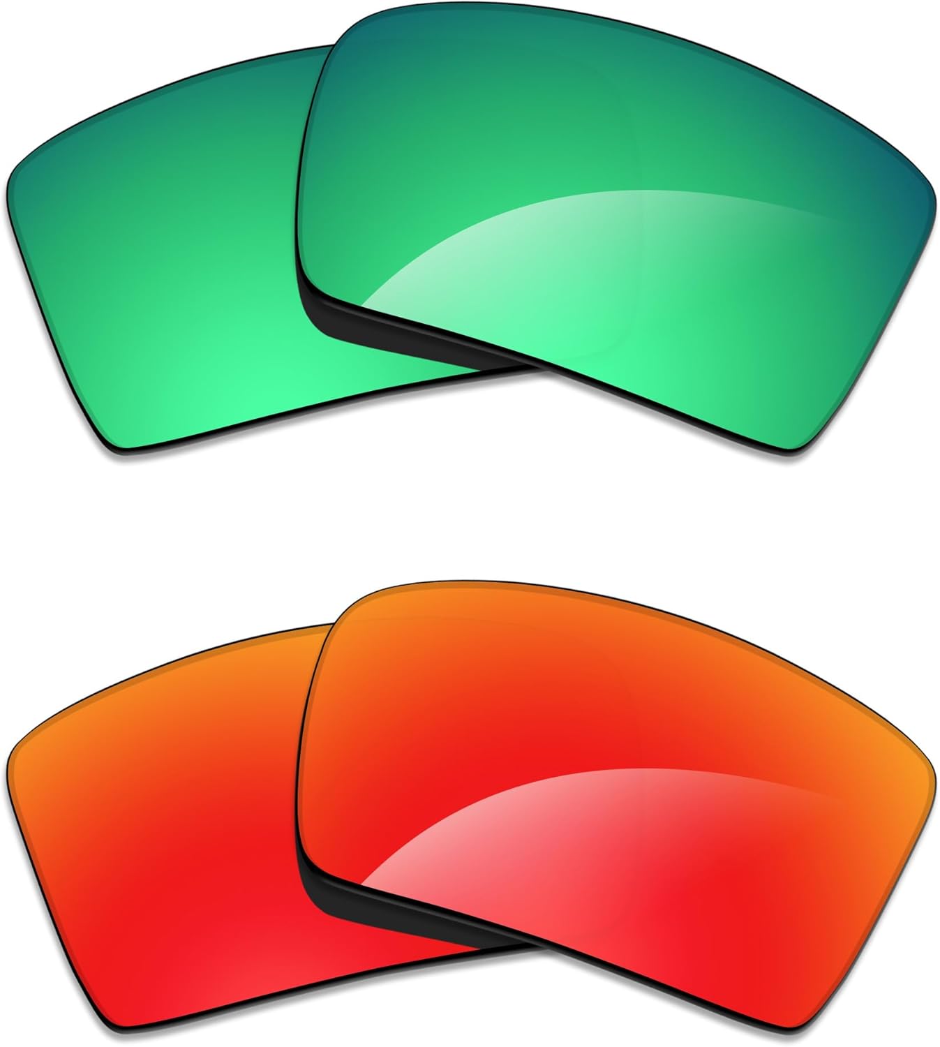 Alphax 2 Pair Polarized Replacement Lenses for Oakley Eyepatch 2 Sunglasses- Red+Green