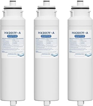 خرطوشة فلتر مياه HX2017FR-A متوافقة مع موديلات Hisense HRF266N6CSE1 وHRF266N6CSE وHRF209N6CSE وHRF254N6TSE وHRF254N6DSE Twist-In، 3 عبوات